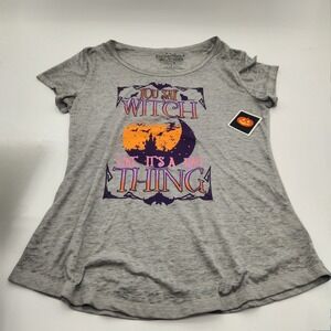 Rocker Girl You Say Witch Like It's A Bad Thing Halloween Gray Tee XL/XG (15-17)